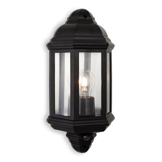 Kensington PIR Outdoor Half Wall Lantern, Black